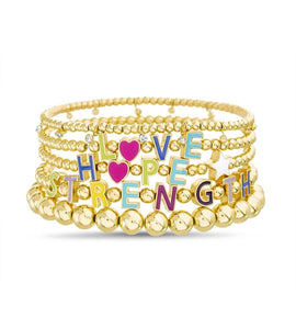 "Love, Hope, Strength" 5 Piece Bracelet