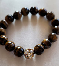 Load image into Gallery viewer, Rhinestone Charm w/Tiger Eye