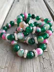 Pink Green and Bling