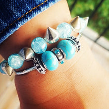 Load image into Gallery viewer, Teal Bead Bangle