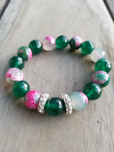 Pink Green and Bling