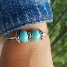 Load image into Gallery viewer, Teal Bead Bangle